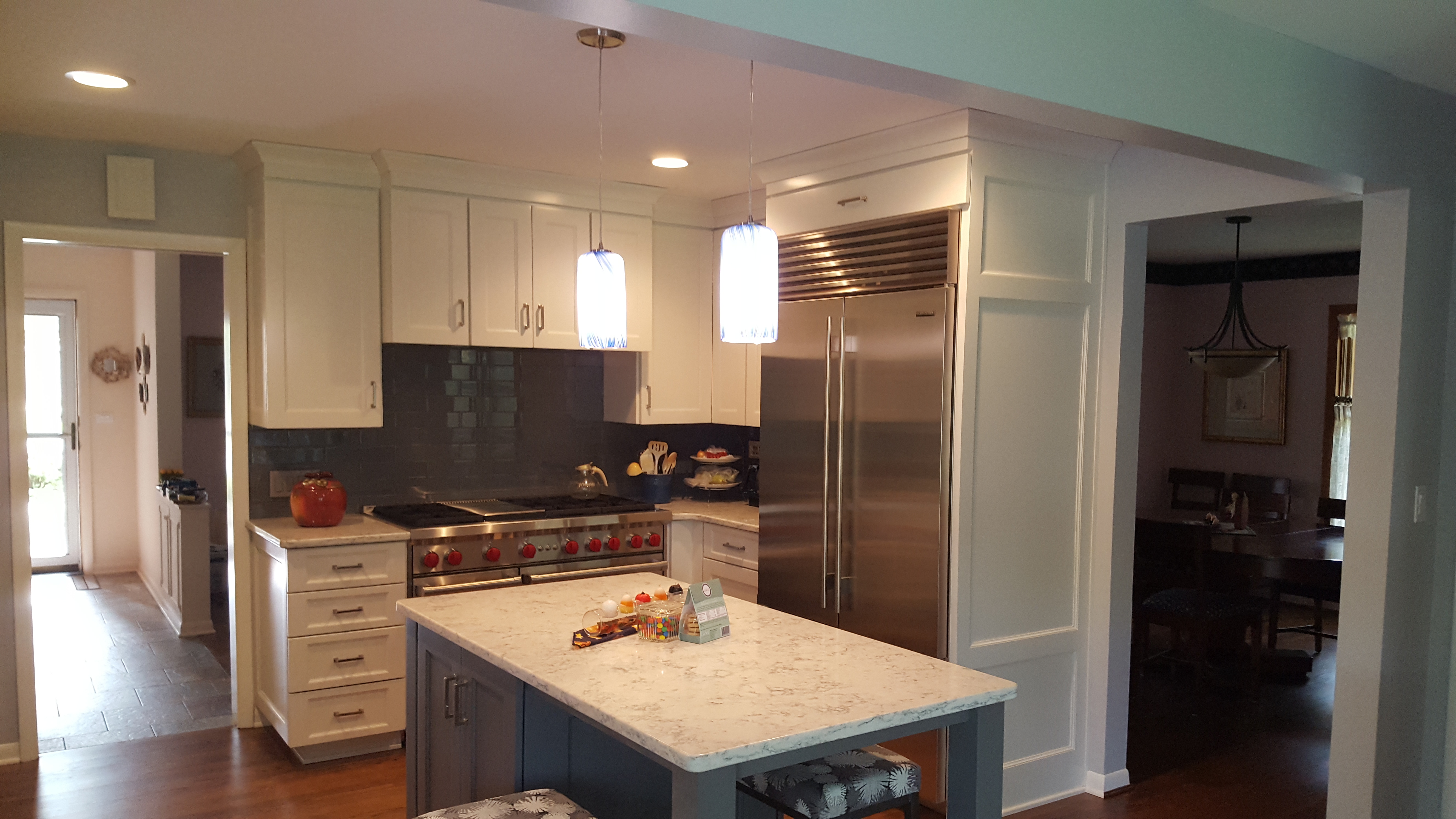 Modern White Custom Kitchen With Sub Zero Wolf Appliances